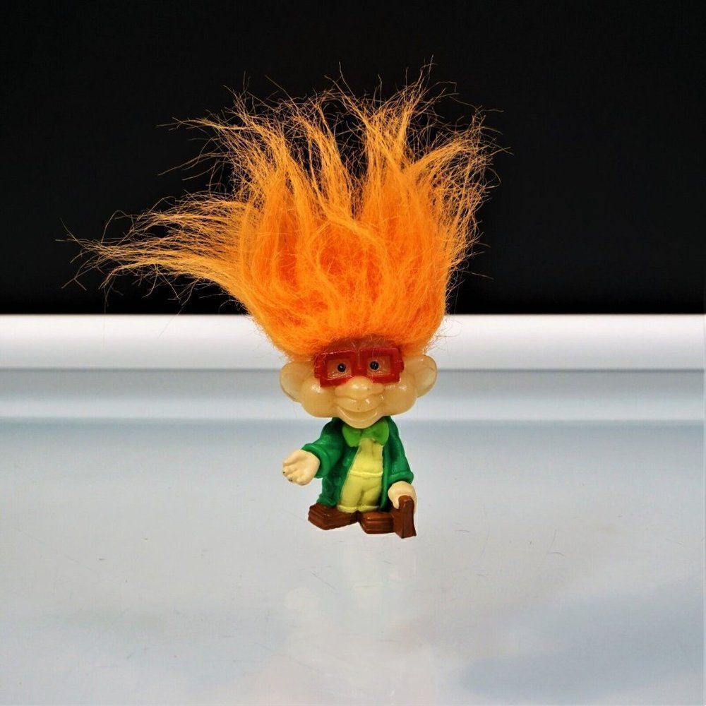 Vintage 1993 Burger King Kids Club Professor IQ Glow in the Dark Troll Doll